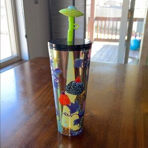 Starbucks Colorful Tumbler with Lime Green Straw